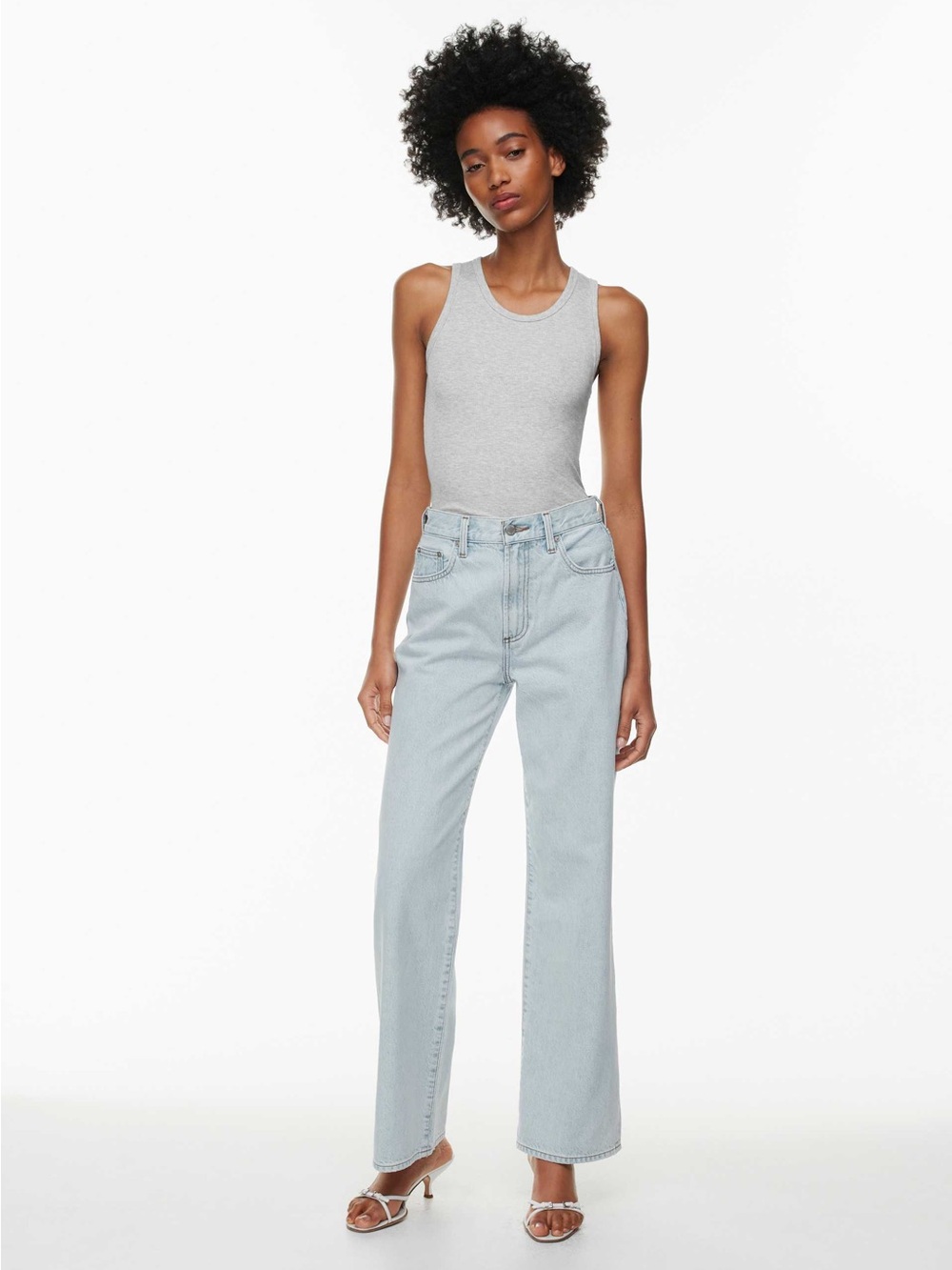 Aritzia The Farrah Hi Rise Denim Forum Wide-Leg Jeans Size 26 in Bleach Bleu